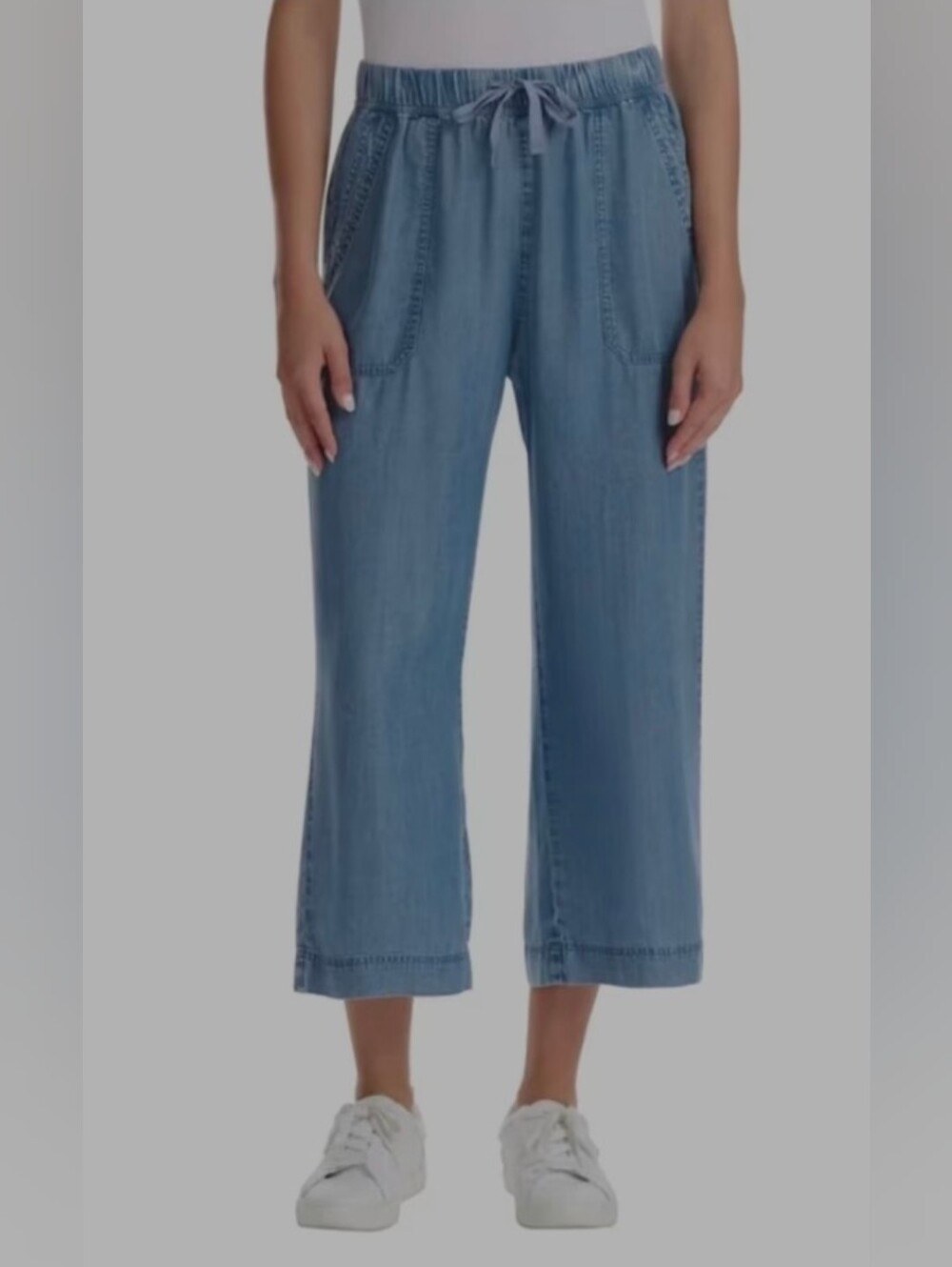 Splendid Women's Pull-On Wide Leg Crop Ankle Pant, Blue, 2XL